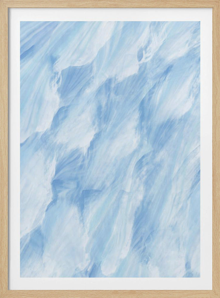 Light Blue And White Brushstrokes | Poster