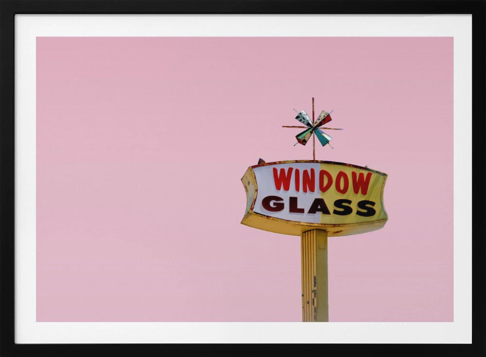 Atomic Pink Starburst Vintage Sign | Poster