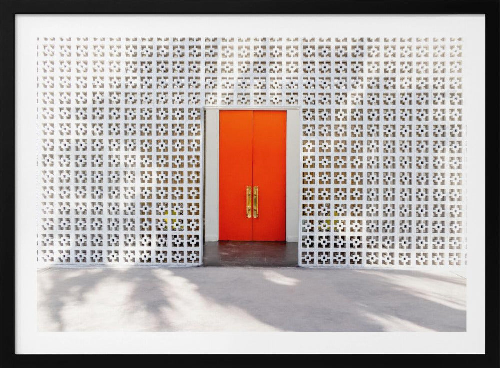 Parker Orange Doors and Breezeblock Wall | Poster