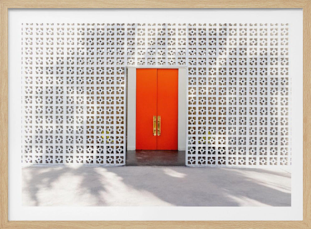 Parker Orange Doors and Breezeblock Wall | Poster
