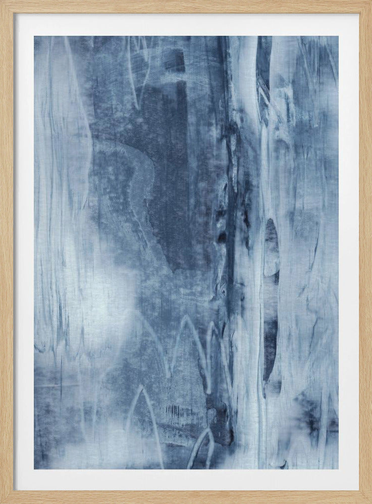 Blue Texture Flowing Vertical Lines | Poster