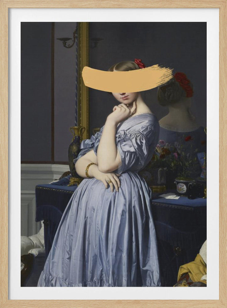 Classic Oil Painting and Yellow Splash | Poster