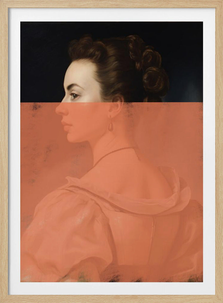 Altered Portrait of Woman Orange Modern Art | Poster