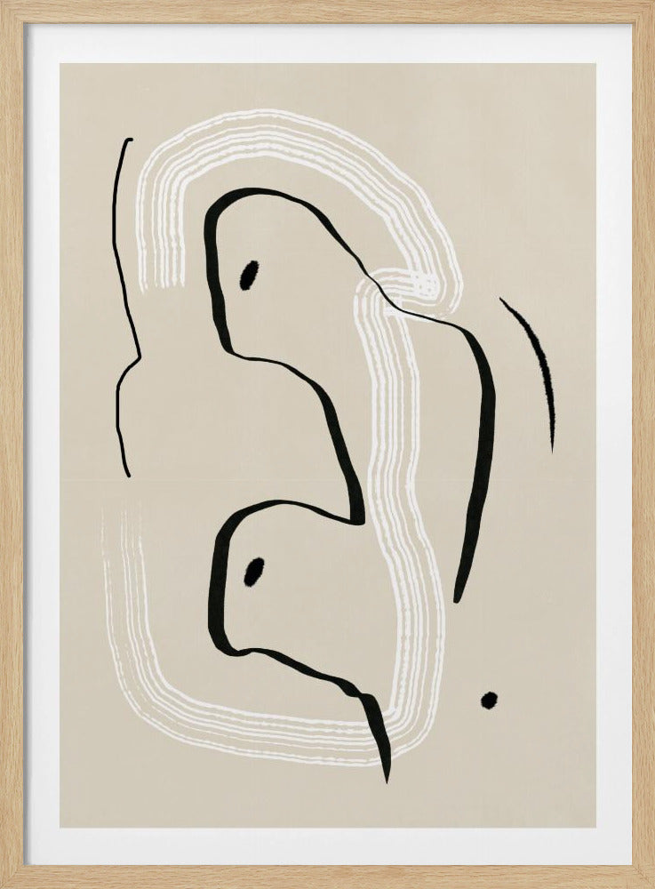 Reclining nude line art | Poster