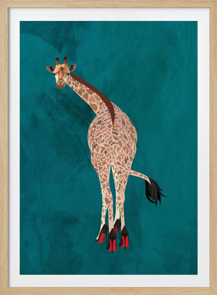 Quirky Giraffe Green | Poster