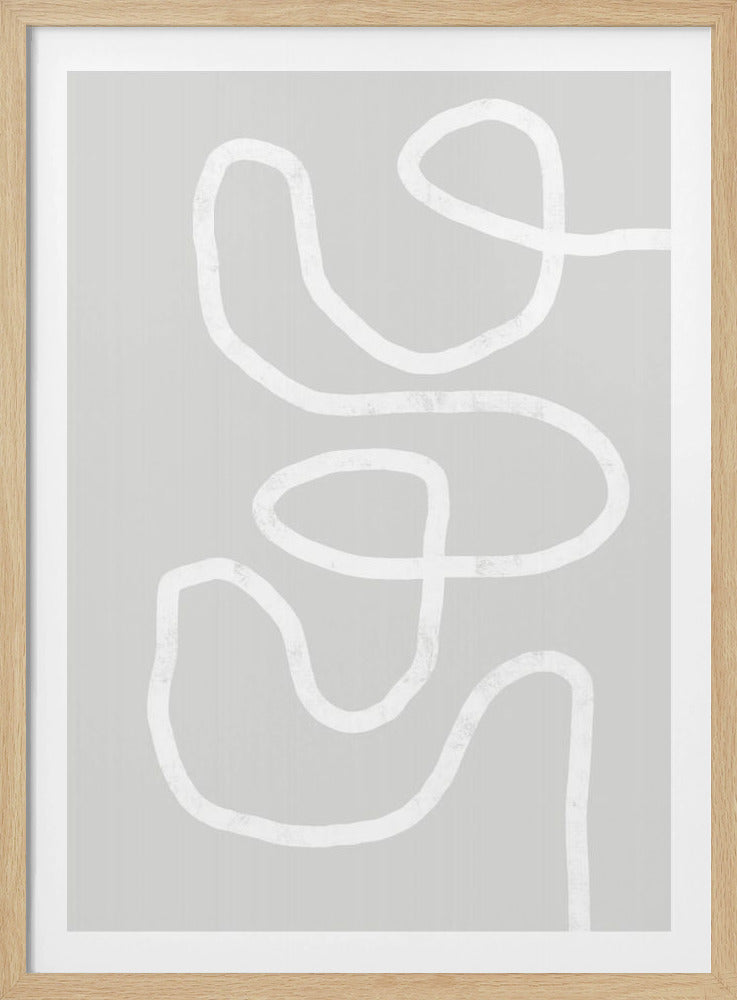 Abstract White Squiggle | Poster