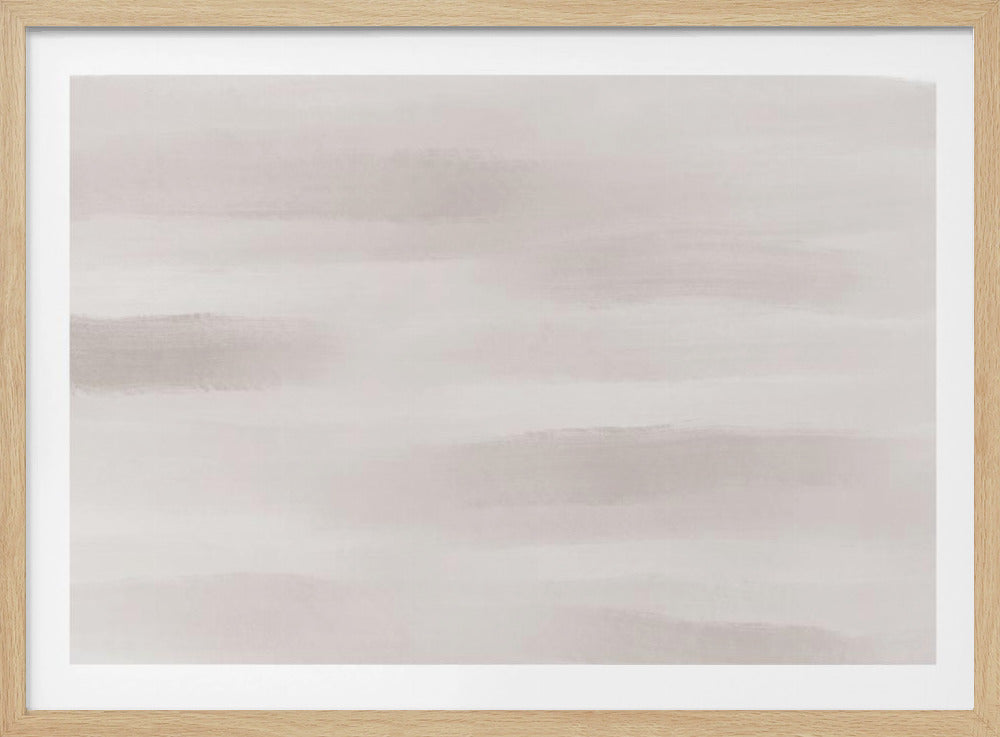 Soft Beige And Gray Horizontal Brushstrokes | Poster