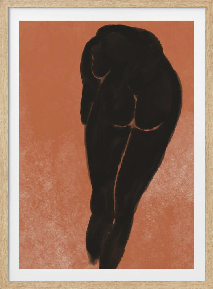 Bathing nude in black | Poster
