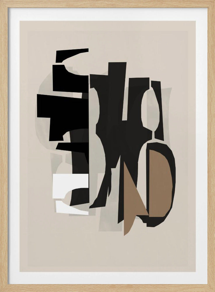 Black and White and Brown Relief 2 | Poster