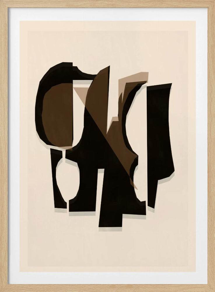 Black and White and Brown Relief 3 | Poster