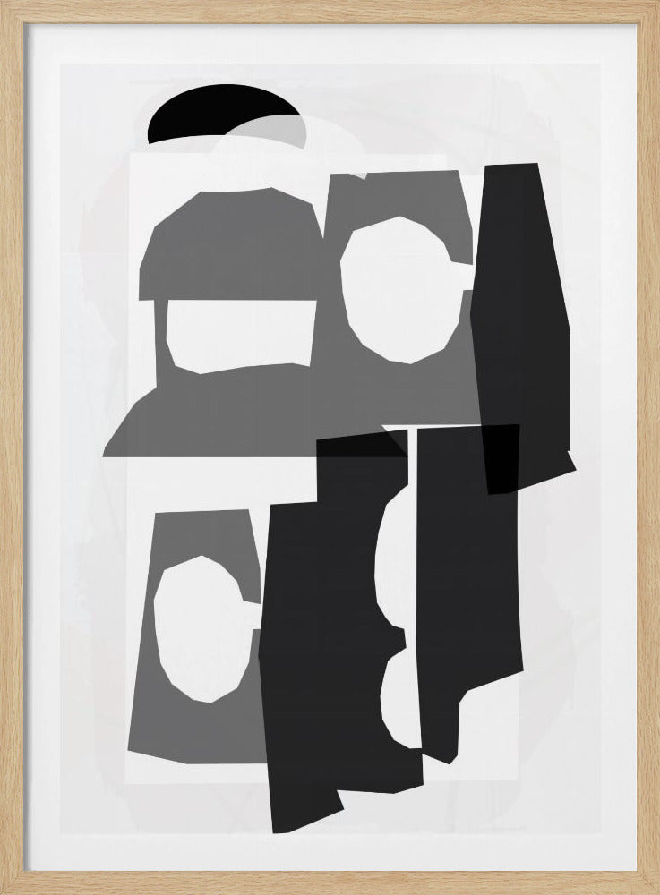 Black and White Cut Out Shapes 3 | Poster