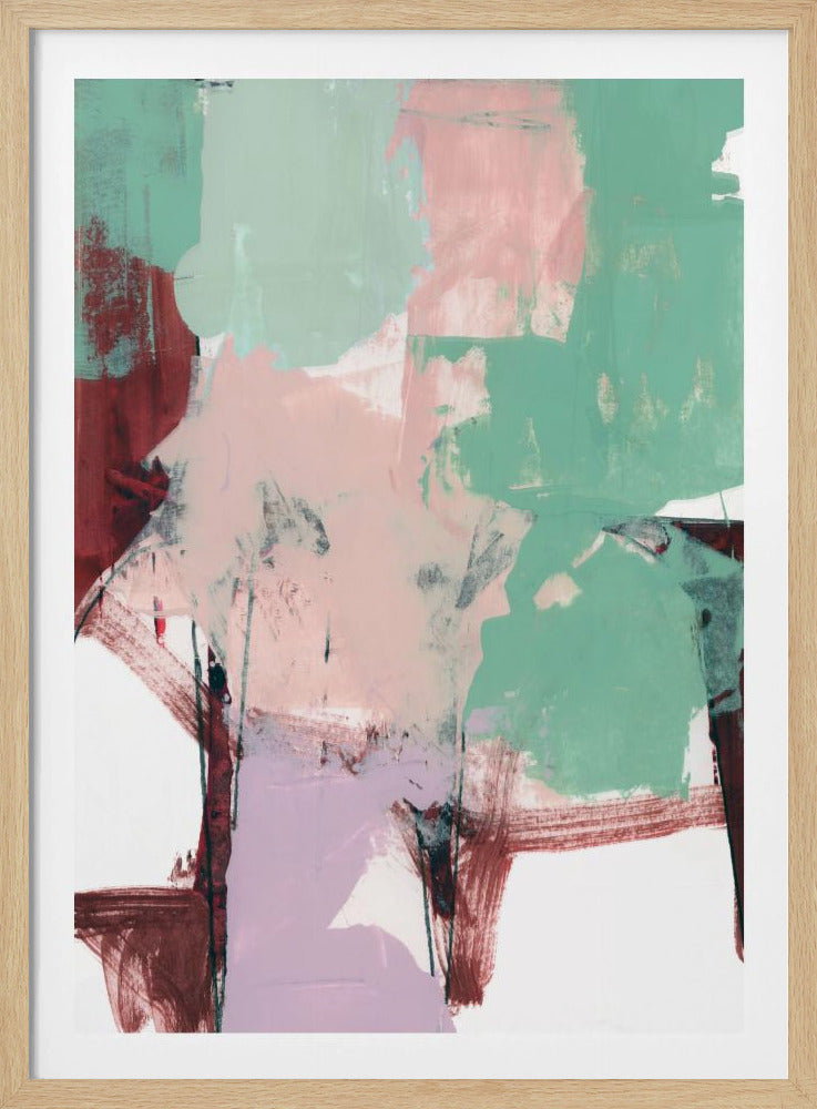 Blue Pink Dusky Abstract 3 | Poster