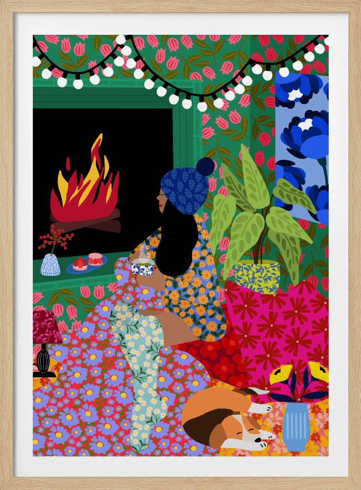 Relaxing In Front of My Fireplace | Poster