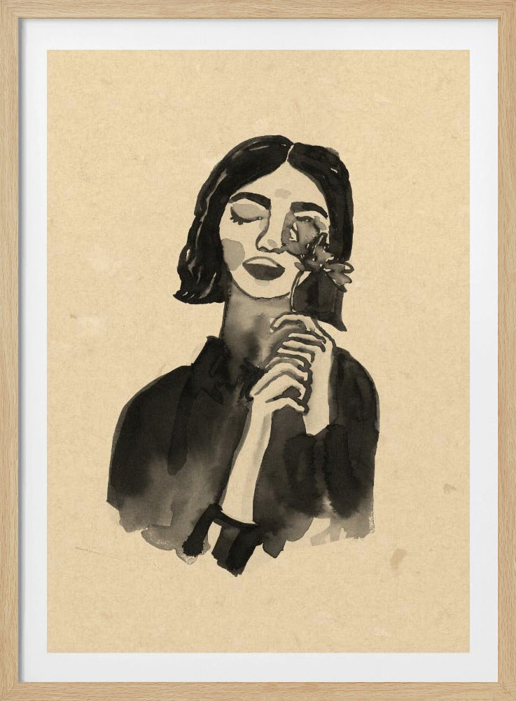 Girl With Flower | Poster