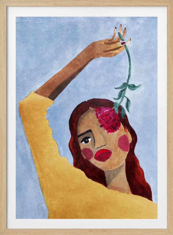 Magda with flower | Poster