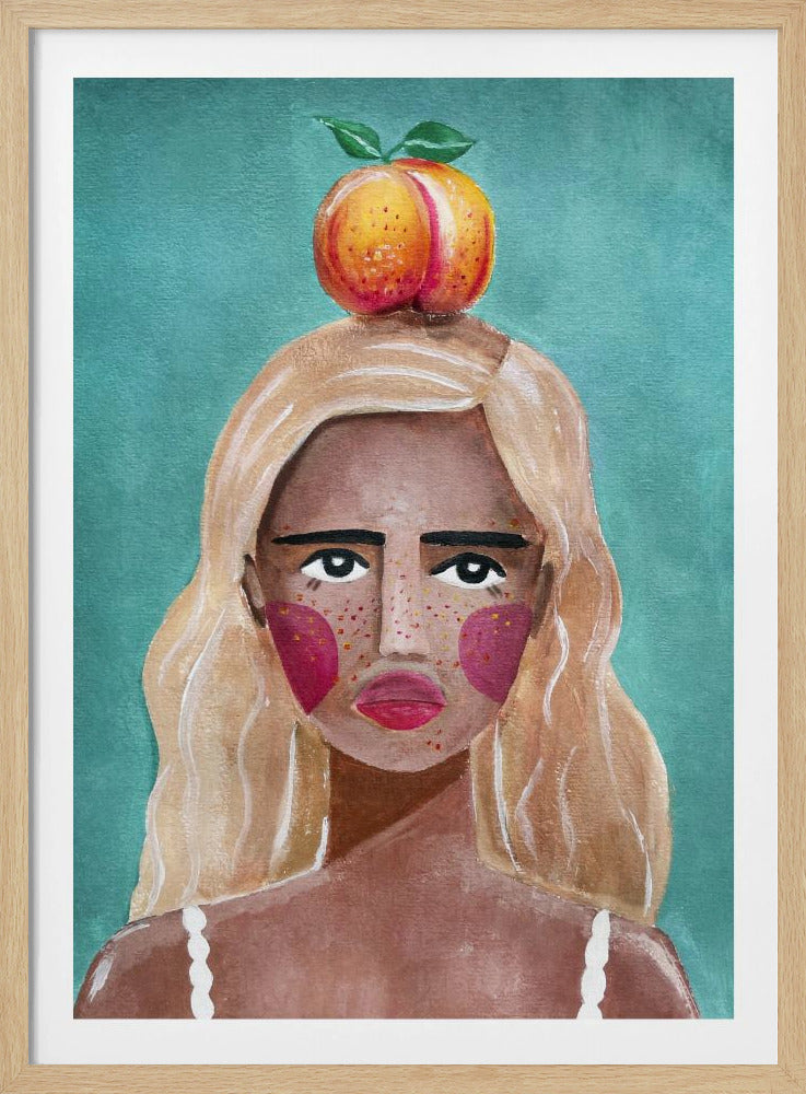 Woman With Peach | Poster