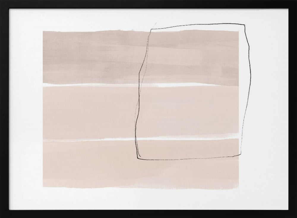Soft Beige Tones With Horizontal Bands | Poster