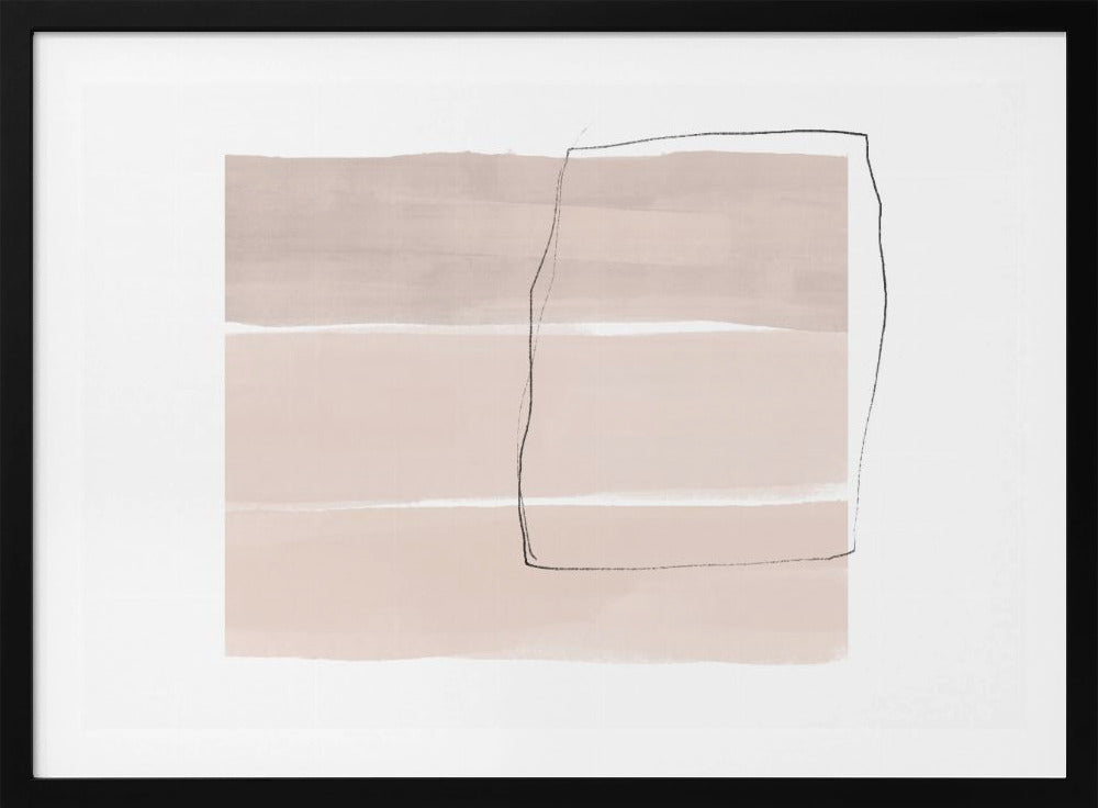 Soft Beige Tones With Horizontal Bands | Poster