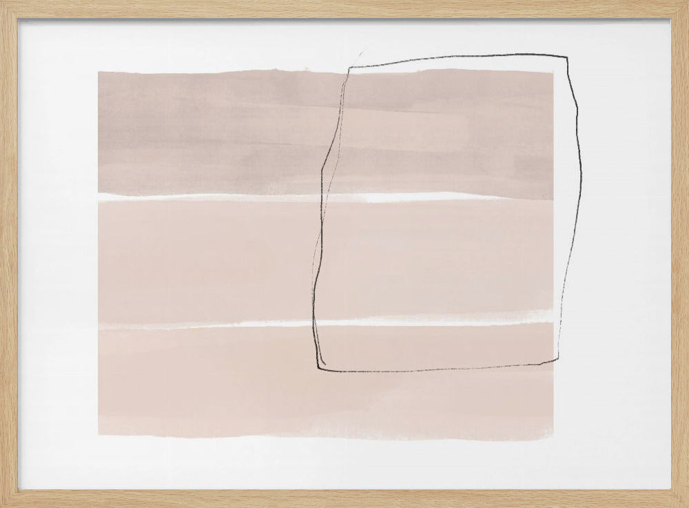 Soft Beige Tones With Horizontal Bands | Poster
