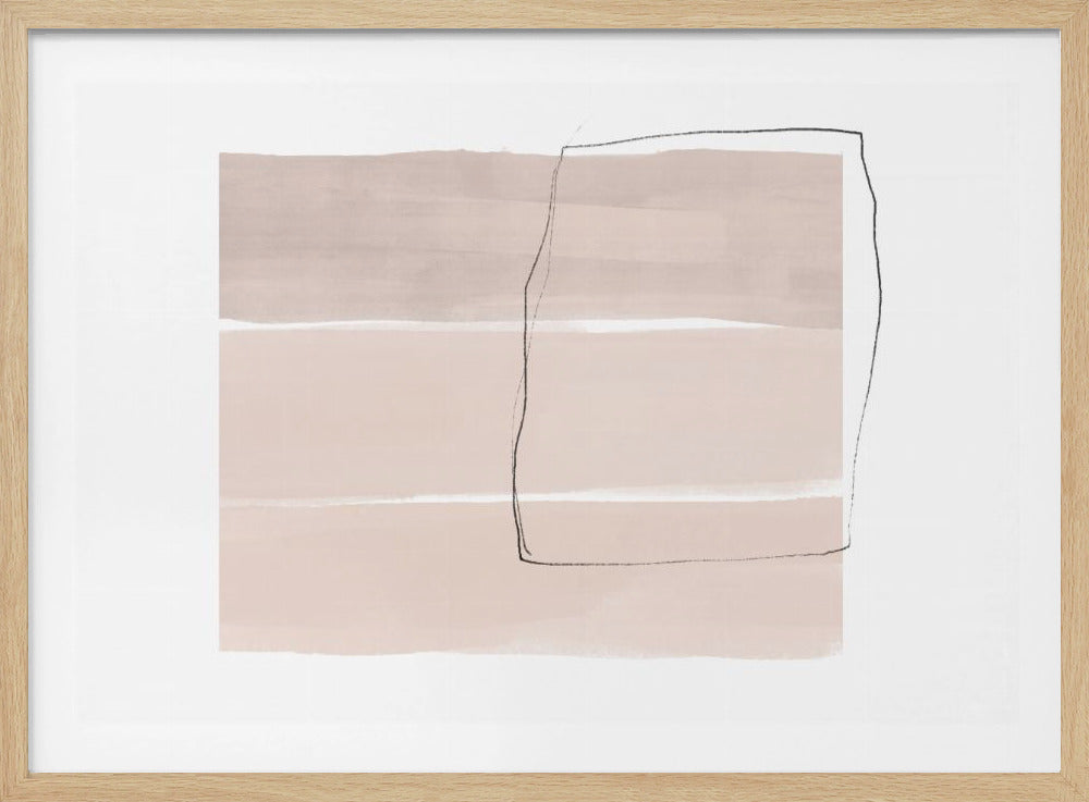 Soft Beige Tones With Horizontal Bands | Poster