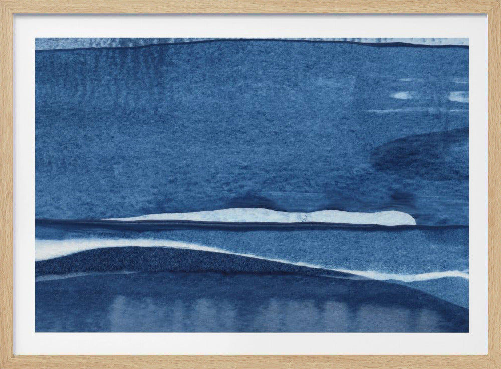 Blue Watercolor Waves | Poster