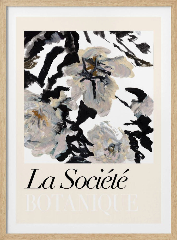La Société Botanique Balck and White and Cream Flowers 2 | Poster