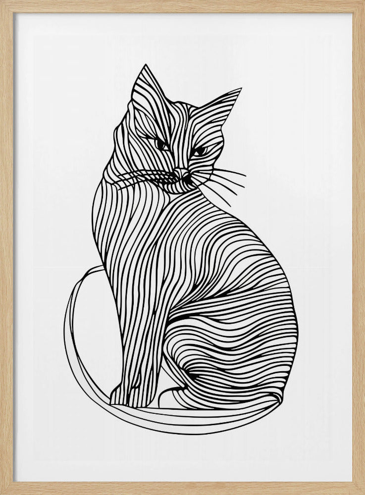 Lines art Cat | Poster