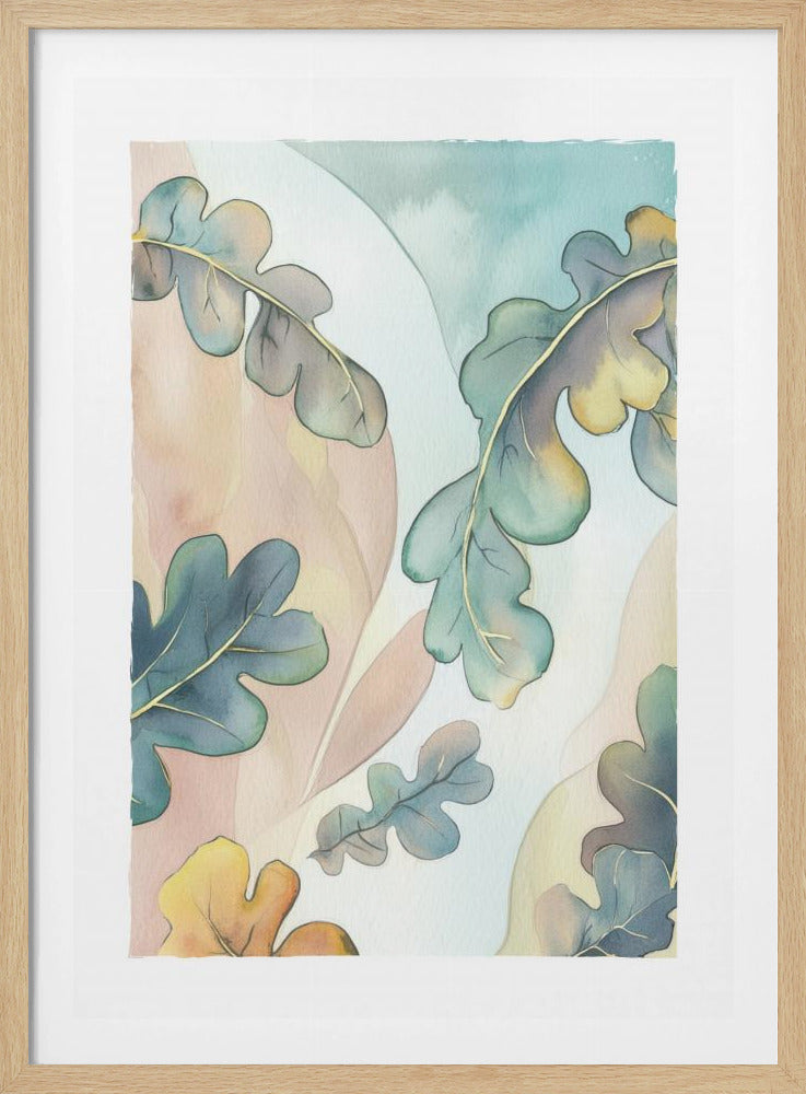 Watercolor Oak Leafs | Poster