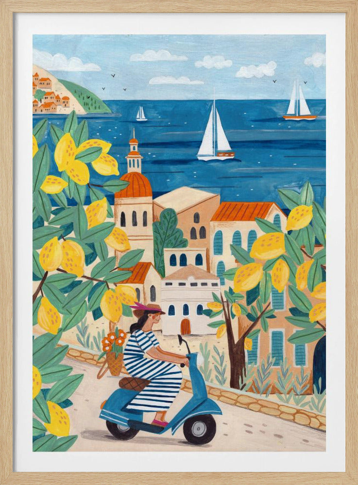 Travel poster woman on the Amalfi coast, Italy | Poster