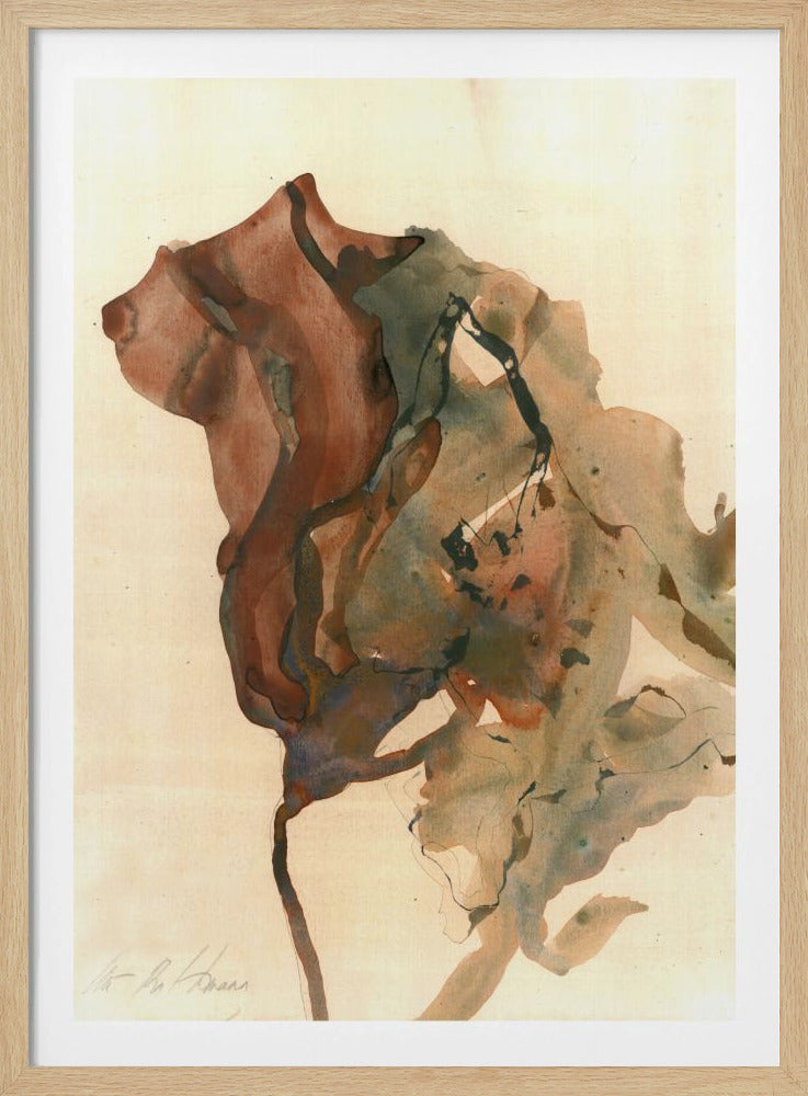 Organic Shapes in Earthy Tones of Brown and Green | Poster