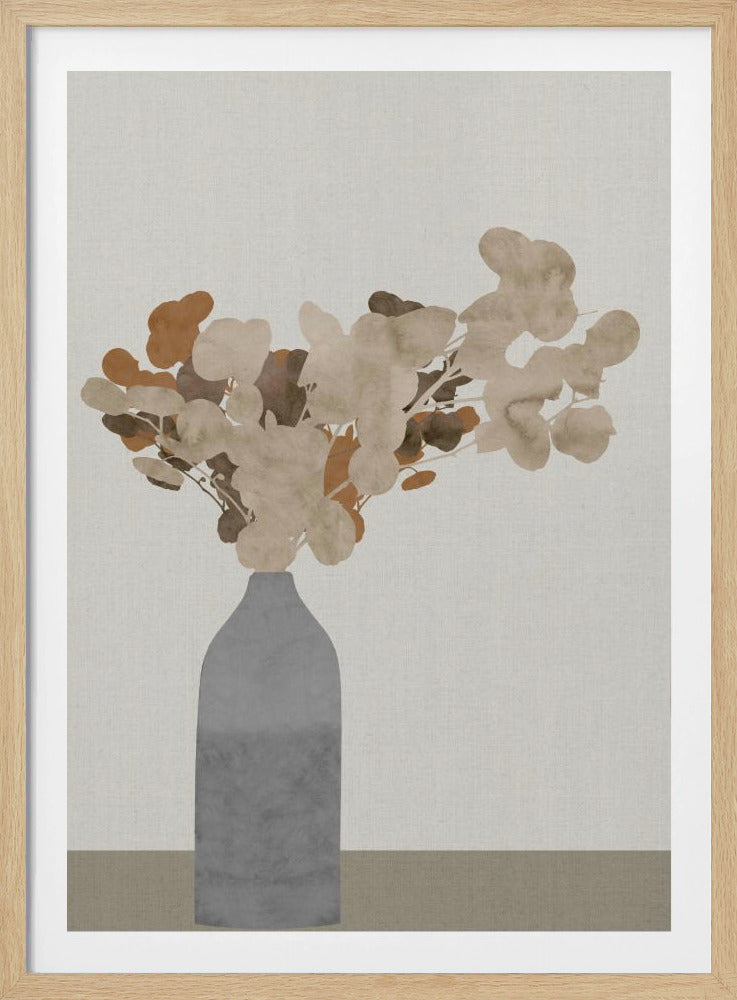 Rust Brown Dried Flowers In Vase On Table 1 Jpg | Poster