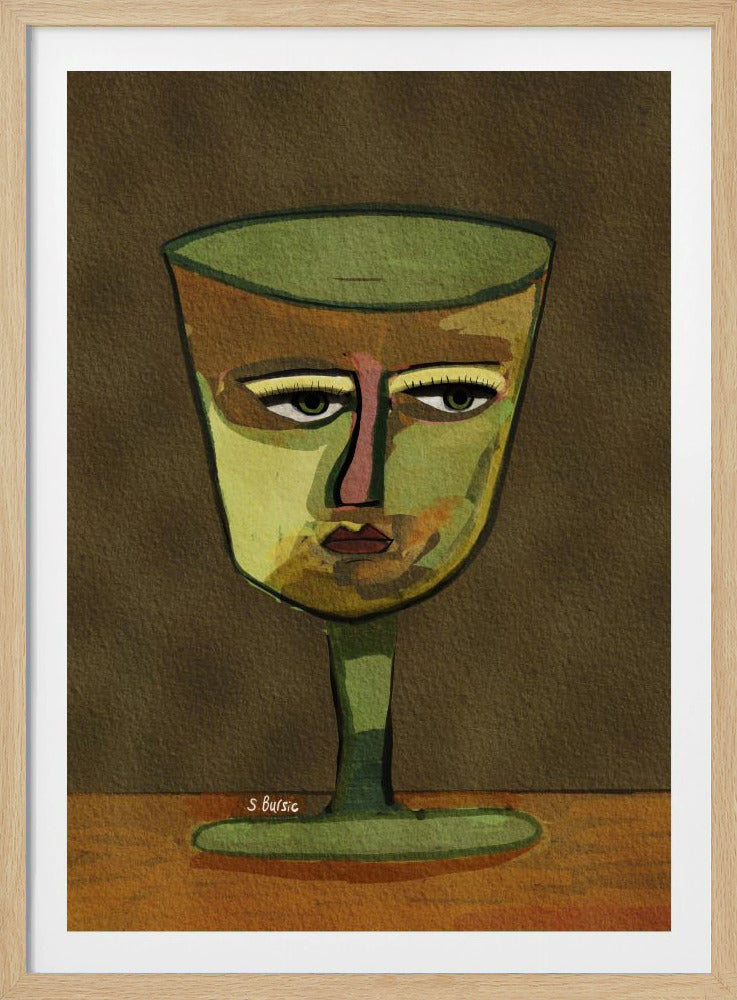Wine Glass LADY brown | Poster