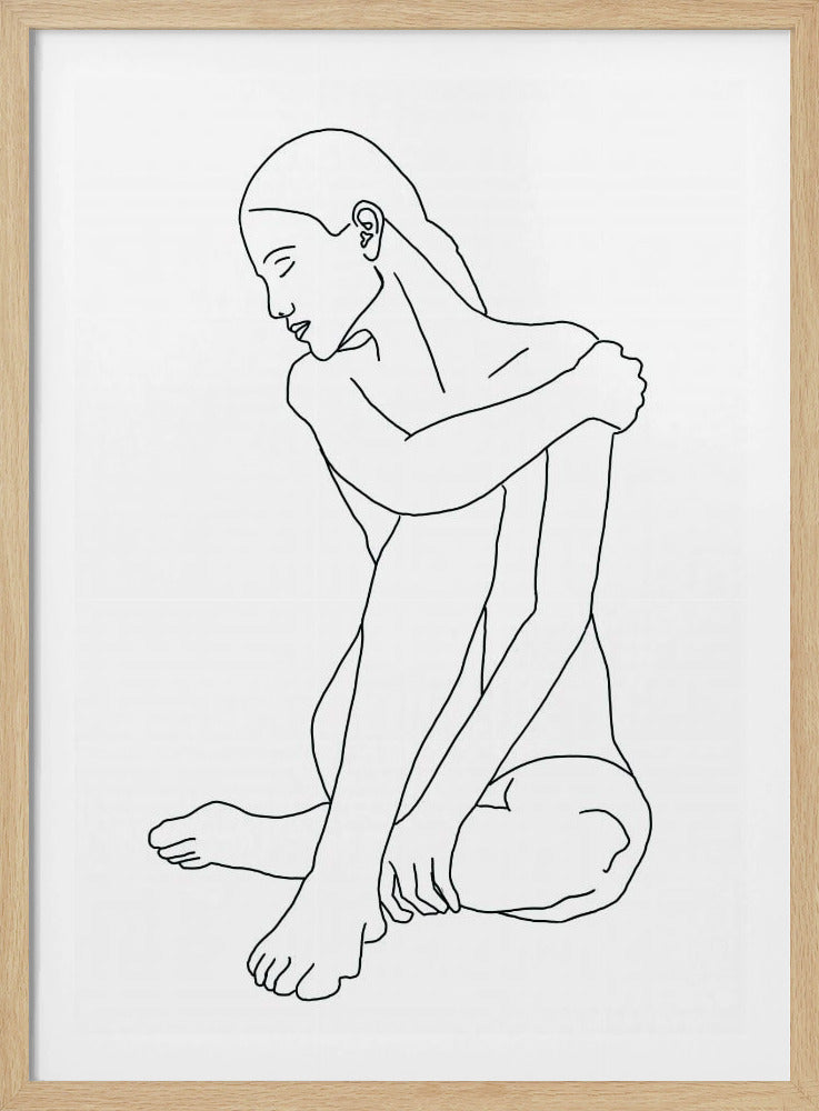 Line Drawing Woman Pose | Poster