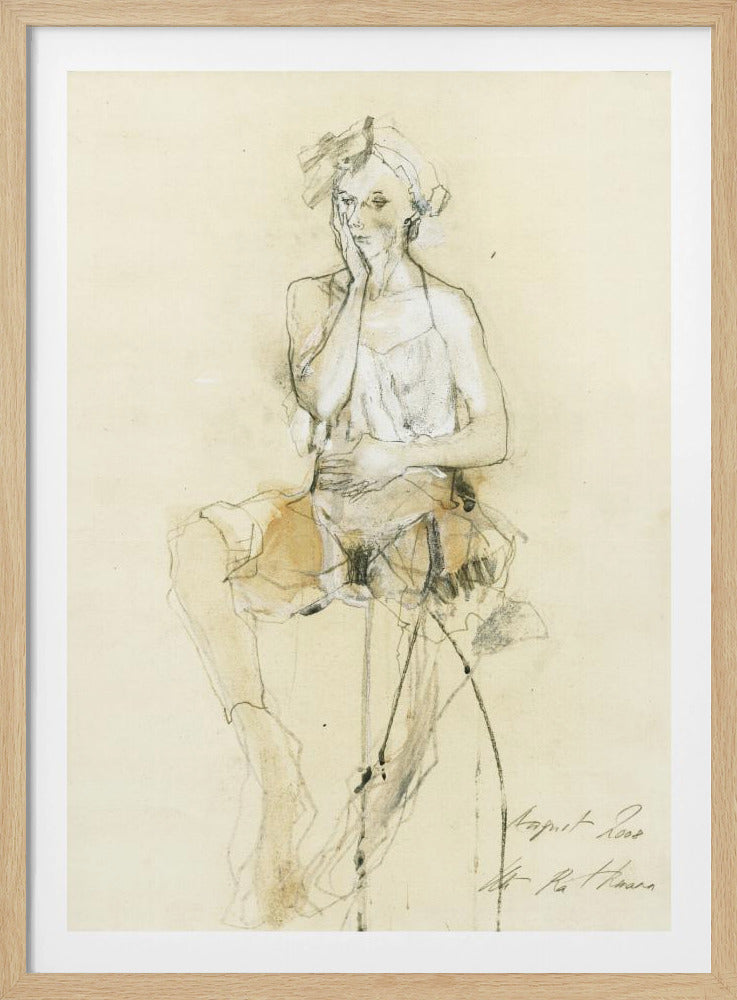 Seated Figure In A Pensive Pose | Poster