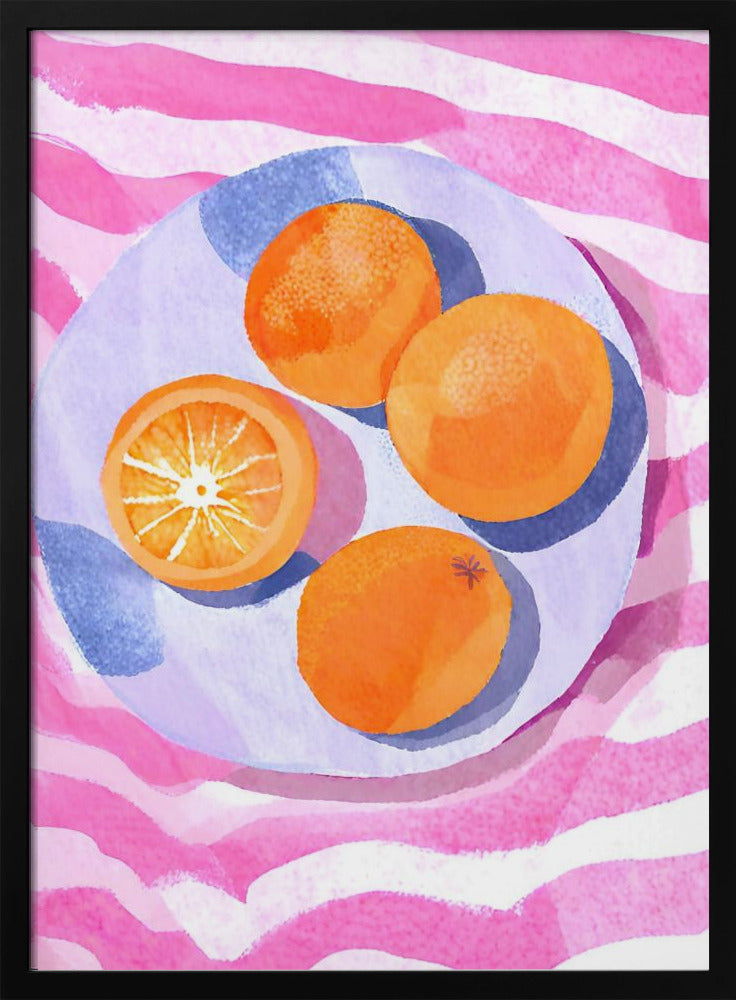 Orangen auf Teller | Poster