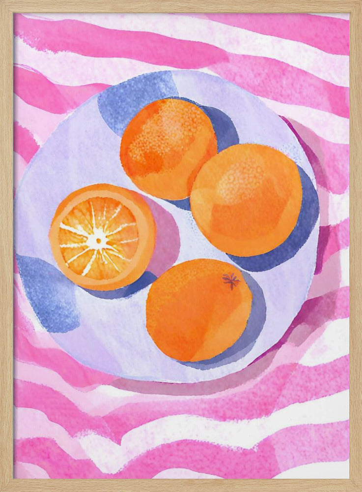 Orangen auf Teller | Poster