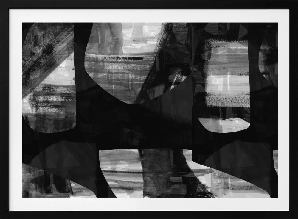 Abstract Black Night Shapes 2 | Poster
