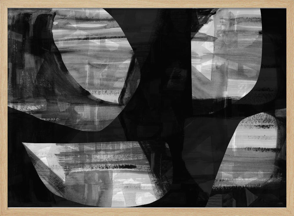 Abstract Black Night Shapes 3 | Poster