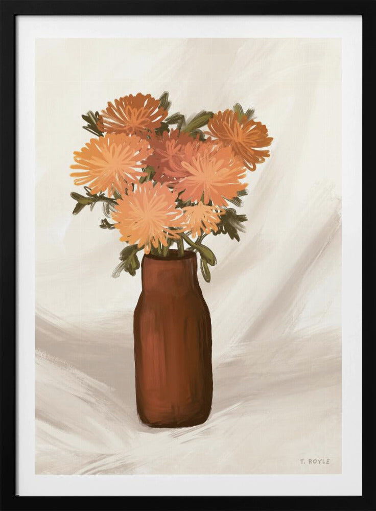 Vase of Flowers in Peach | Poster