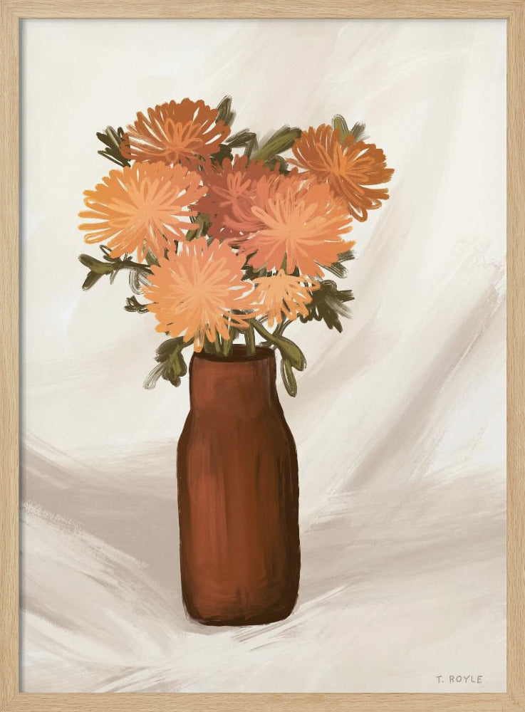 Vase of Flowers in Peach | Poster