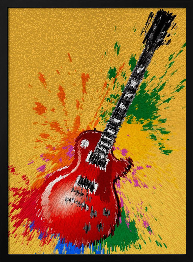 Electric Guitar Pop Art Exploding | Poster