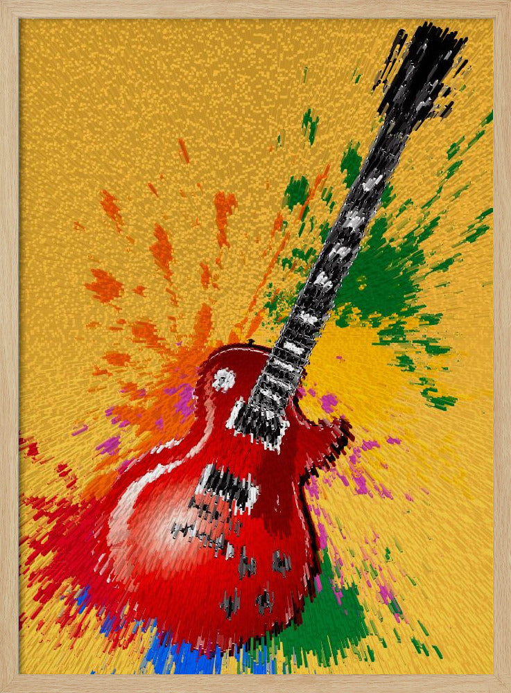 Electric Guitar Pop Art Exploding | Poster
