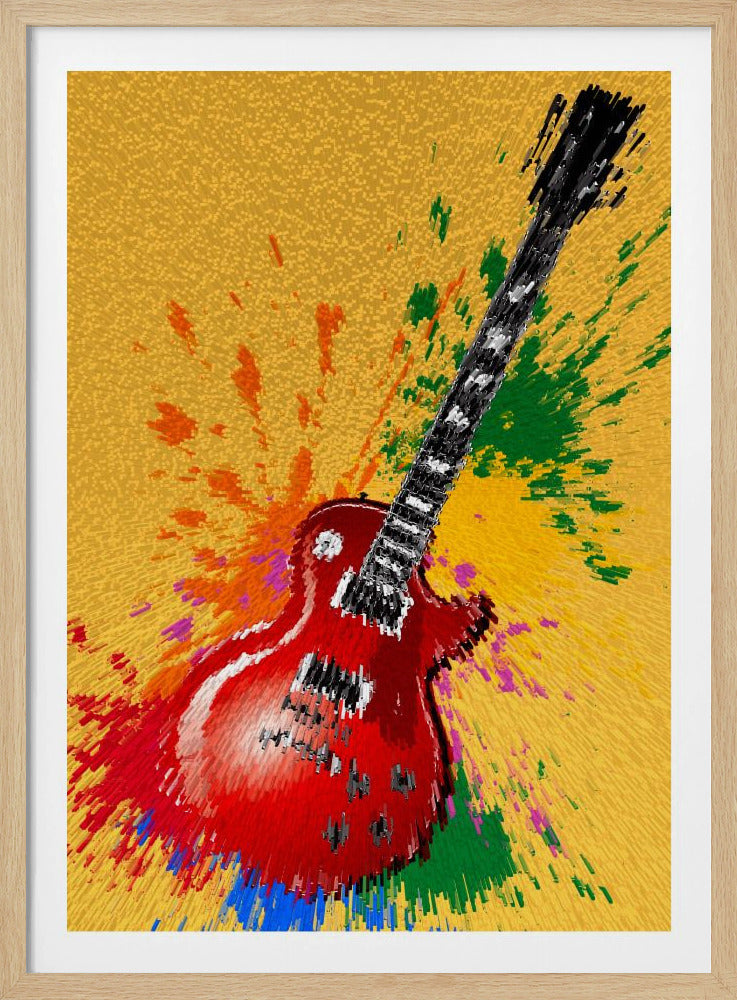 Electric Guitar Pop Art Exploding | Poster
