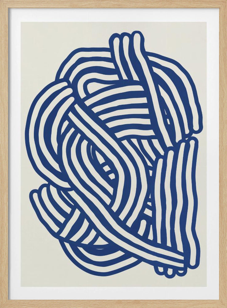 Line art organic shape in blue | Poster