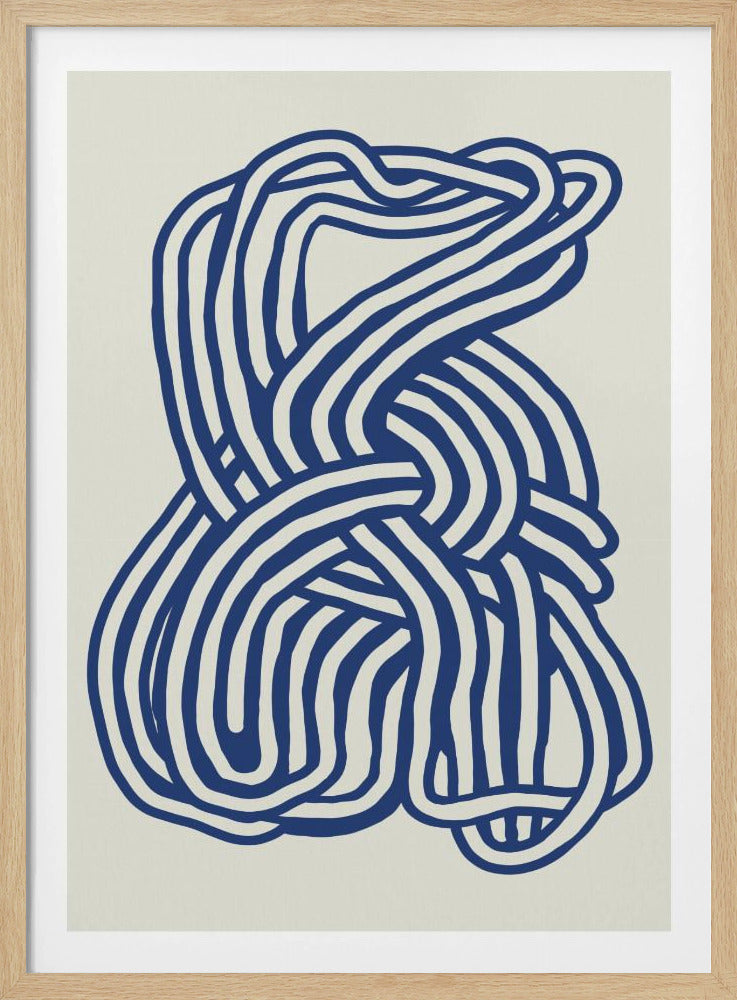 Line art organic shape in blue 02 | Poster