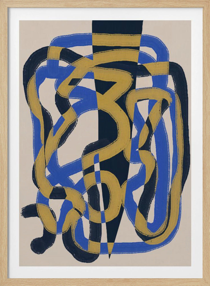 Abstract line deco blue and yellow | Poster