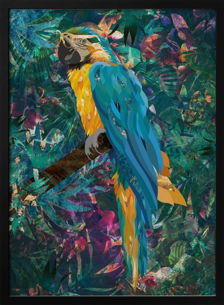 Tropical Floral Jungle - Macaw | Poster