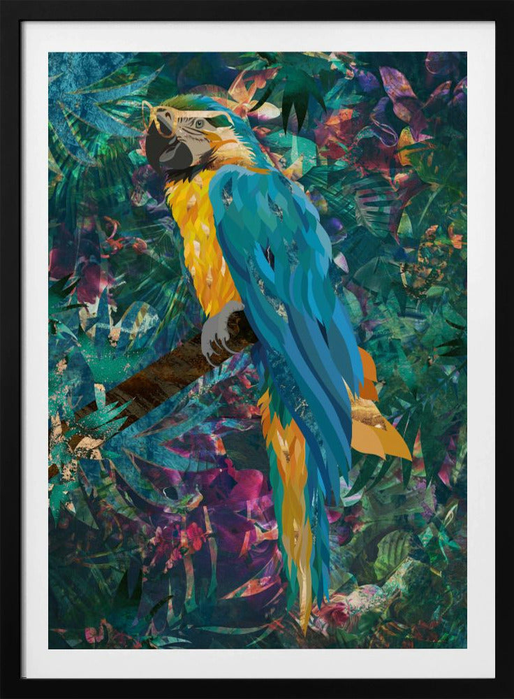 Tropical Floral Jungle - Macaw | Poster