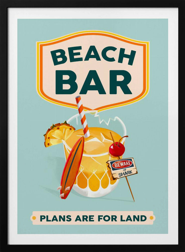 Beach Bar Summer Tropical Cocktail Bar Art | Poster