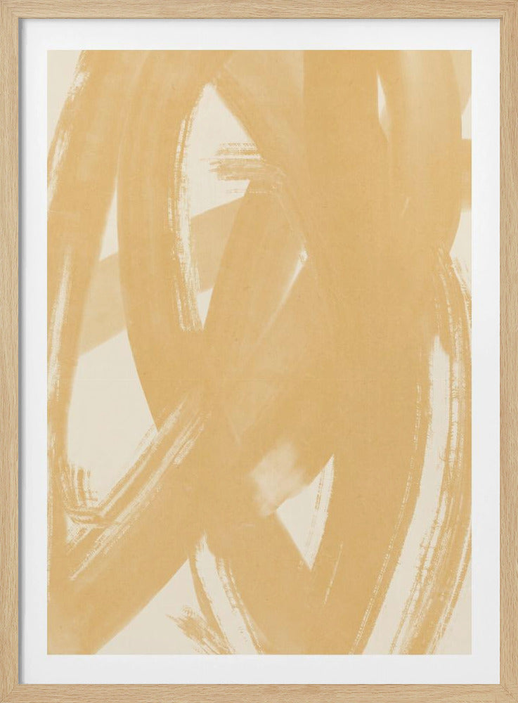 Dynamic Beige Brushstrokes | Poster
